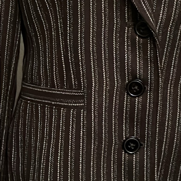 CAbi Joey Leopard lined blazer jacket pinstripe career Size 8 - Picture 3 of 7